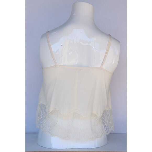 Wilfred Aritzia Women's Size XS Ivory Chimere Camisole Silk Lace Trim Tank Top - Picture 12 of 12